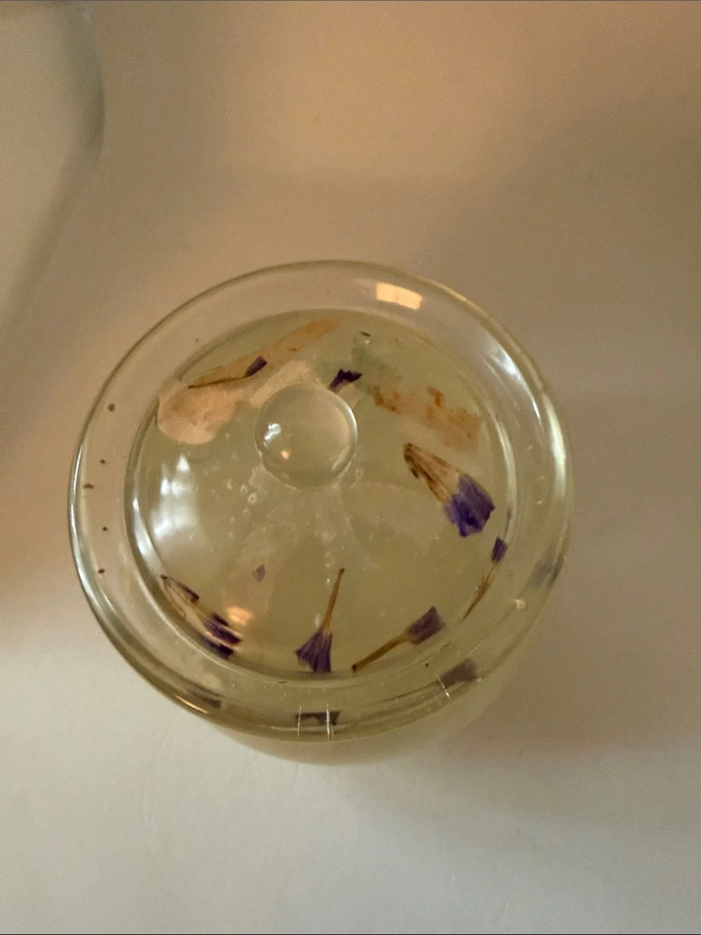Iridescent Cream Resin Jar with Lid - Decorative Home Accent